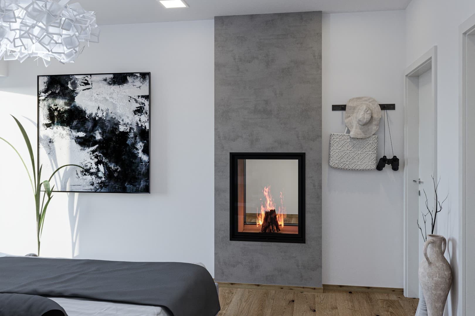 Durchsicht Kachelofen für modernes Design