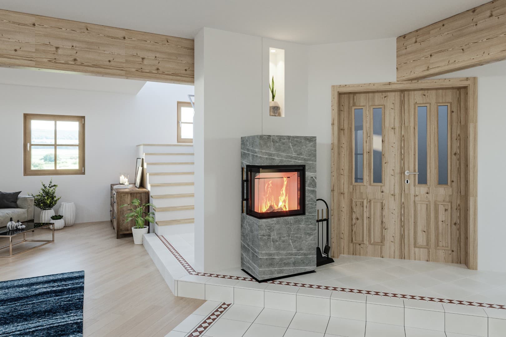 Freistehende Kachelöfen für modernes Design