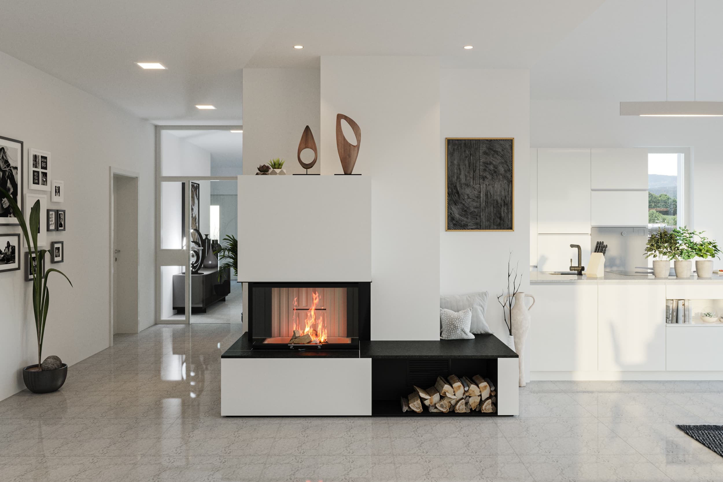 Modernes Kamin-Design: Eleganter Wohnraum mit innovativem Heizkonzept