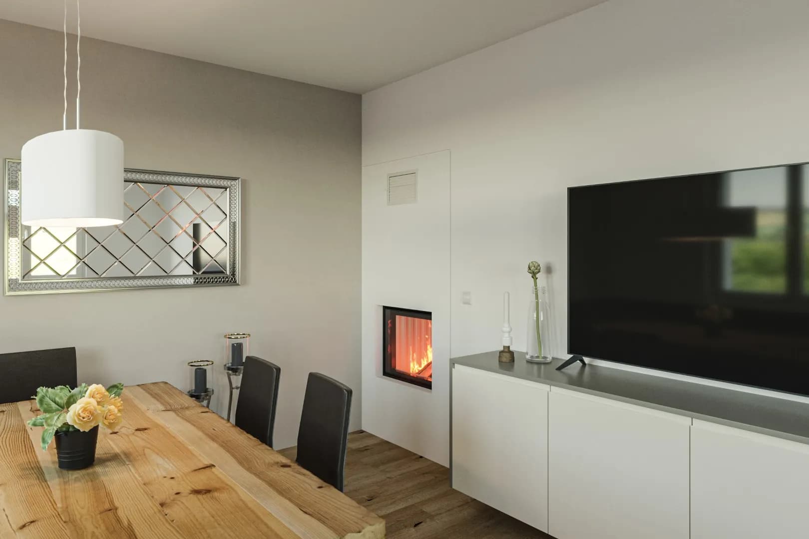 Durchsicht Kachelofen für modernes Design
