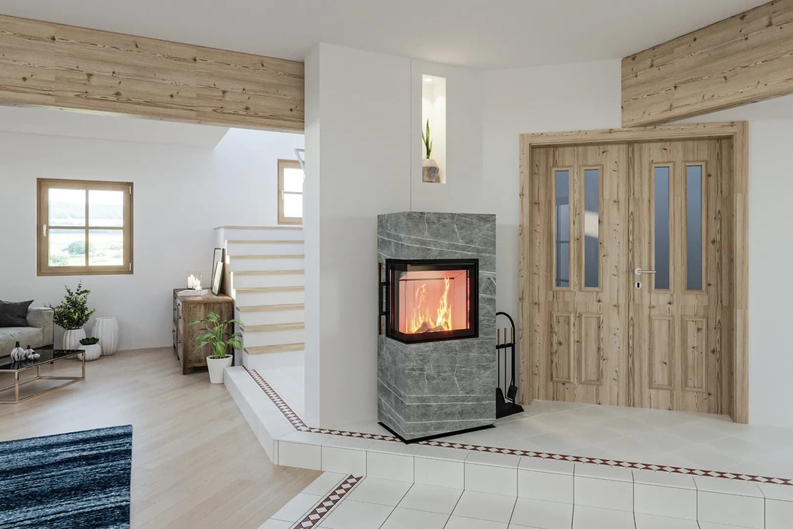 Freistehende Kachelöfen für modernes Design