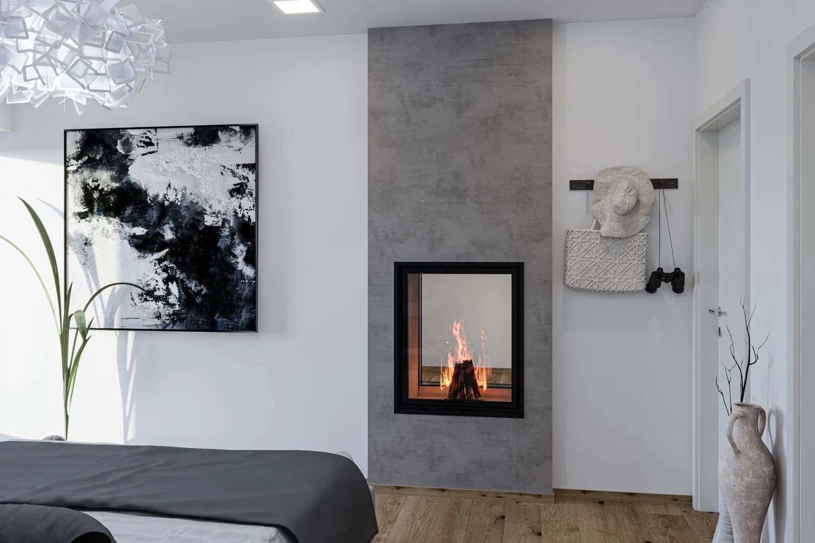 Durchsicht Kachelofen für modernes Design