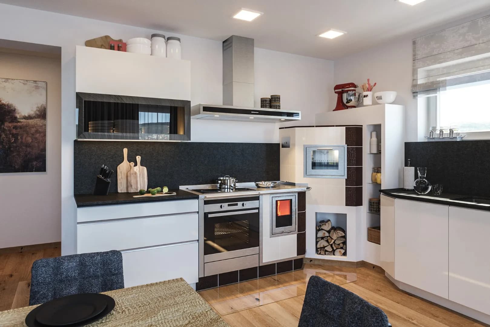 Kachelöfen für moderne Küchen