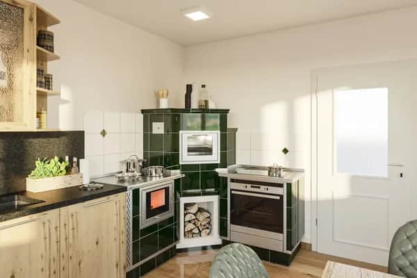 Moderne Kachelofenherde aus Graz